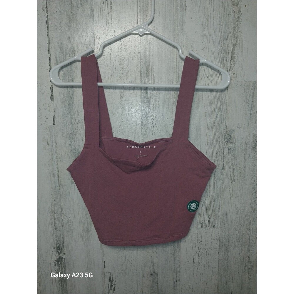Aeropostale Soft Square Neck Cropped Tank Large